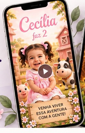 Exemplo de convite animado infantil